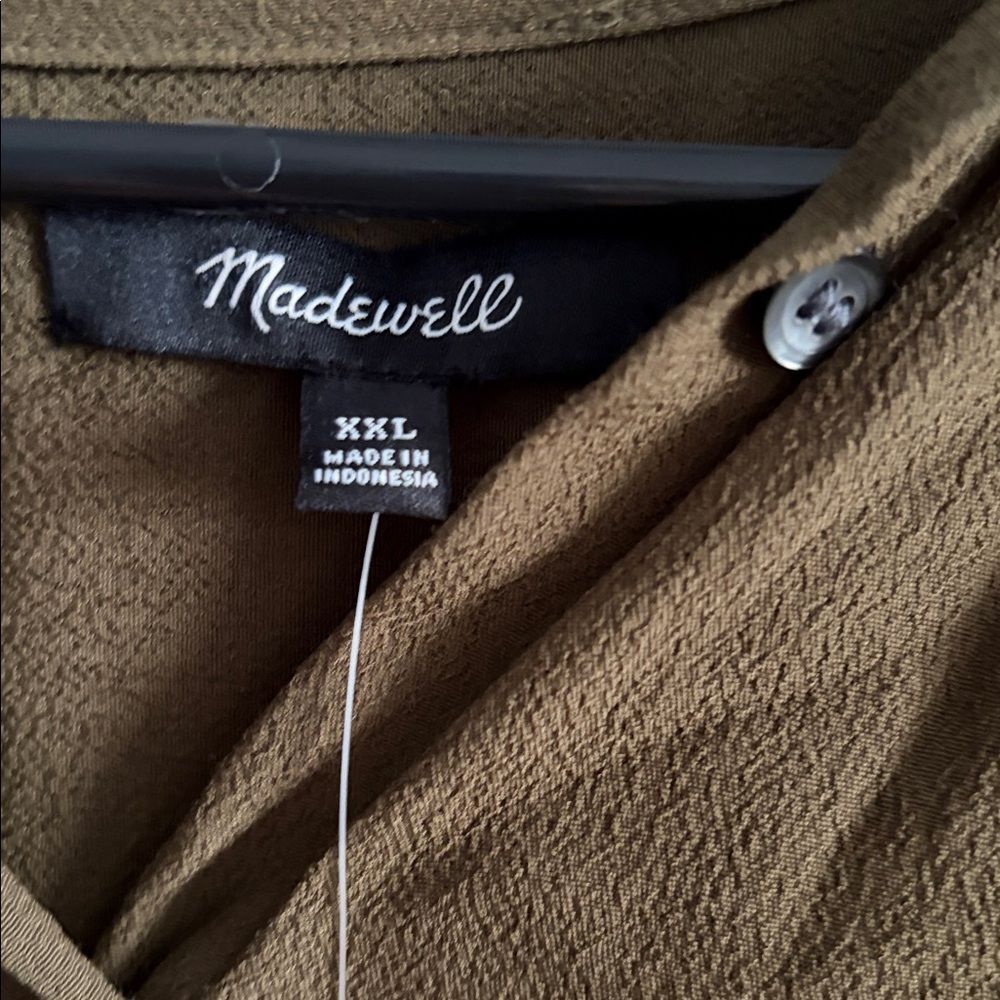 Madewell Central Drapey Shirt Kale Size XXL NEW - Picture 4 of 8